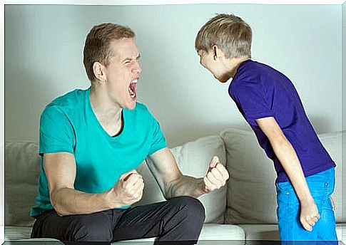 Father yelling at his son