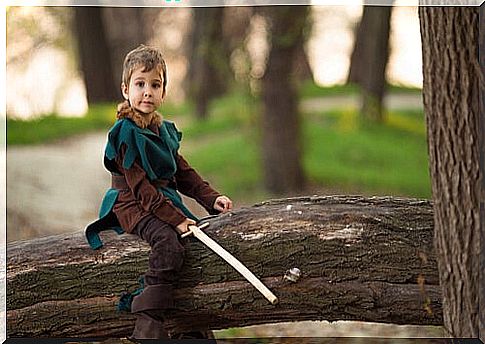 Boy dressed as Robin Hood