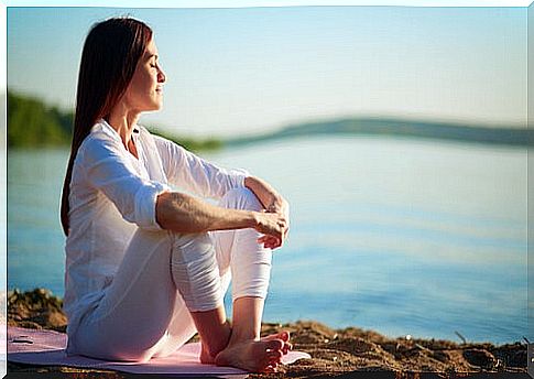 Woman thinking about starting to meditate
