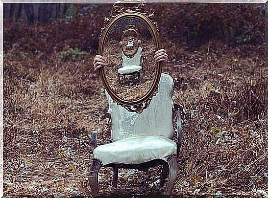 Chair with a mirror