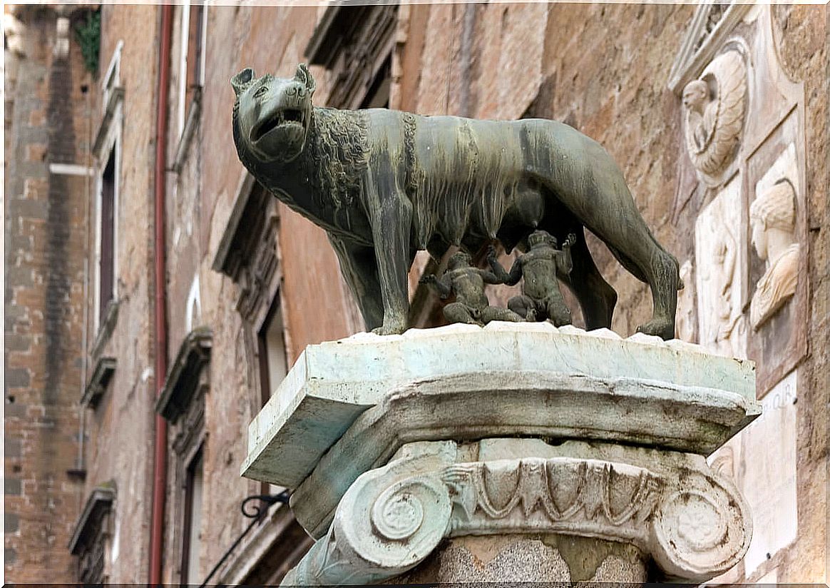 The myth of Romulus and Remus, the founders of the Empire