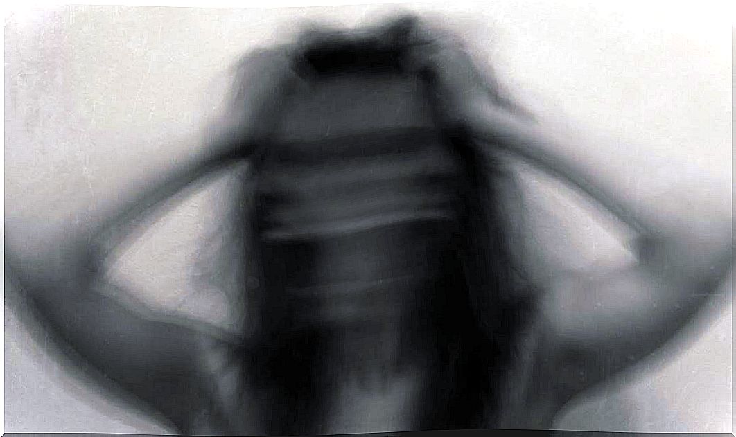 Blurred woman with anxiety